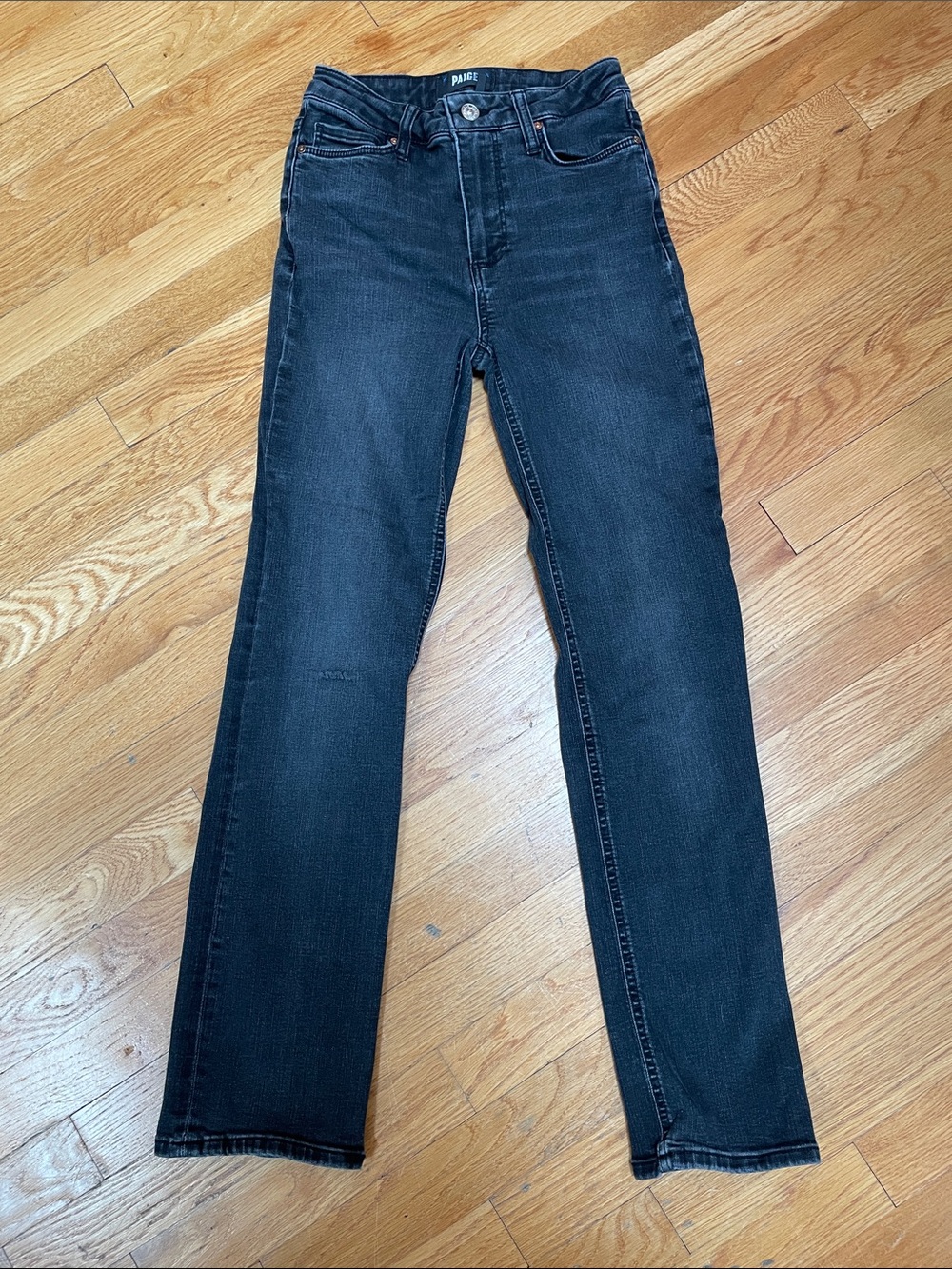 PAIGE Women’s Charcoal Relaxed Straight Jeans